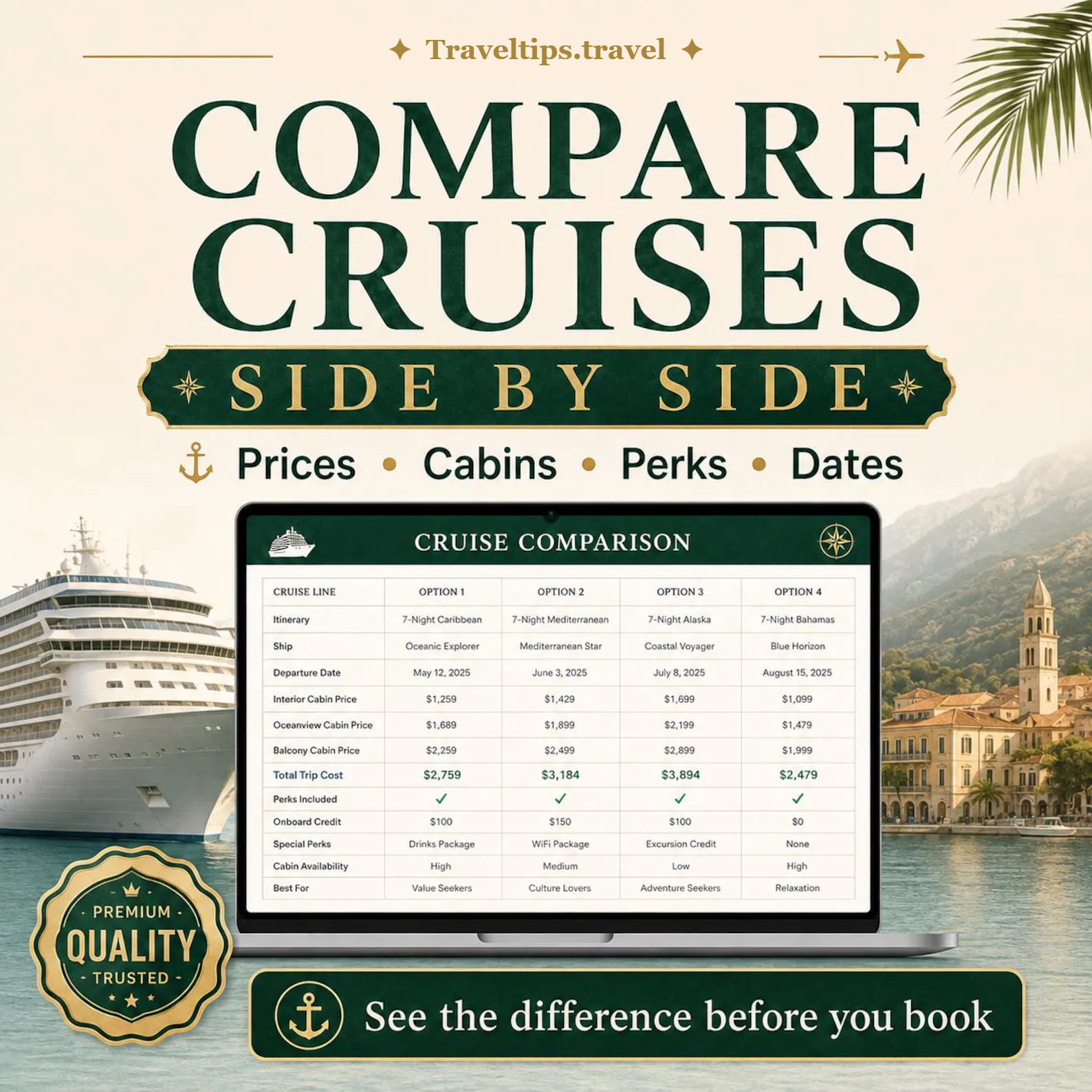 Side-by-side compare 8 cruises