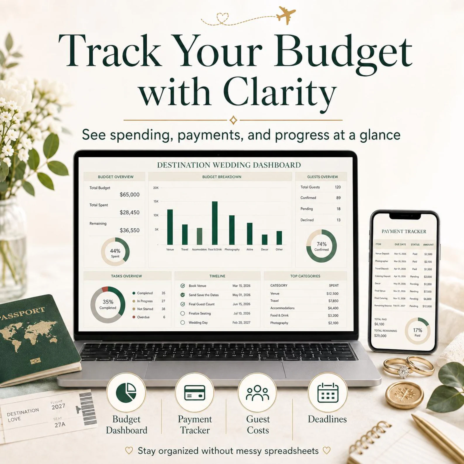 Budget with live currency converter