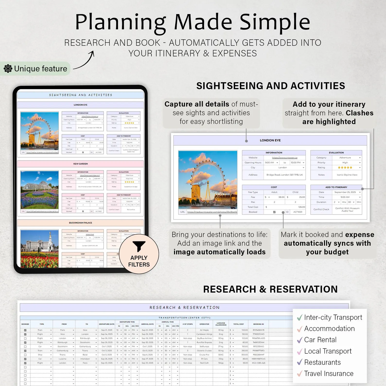 Packing list by climate