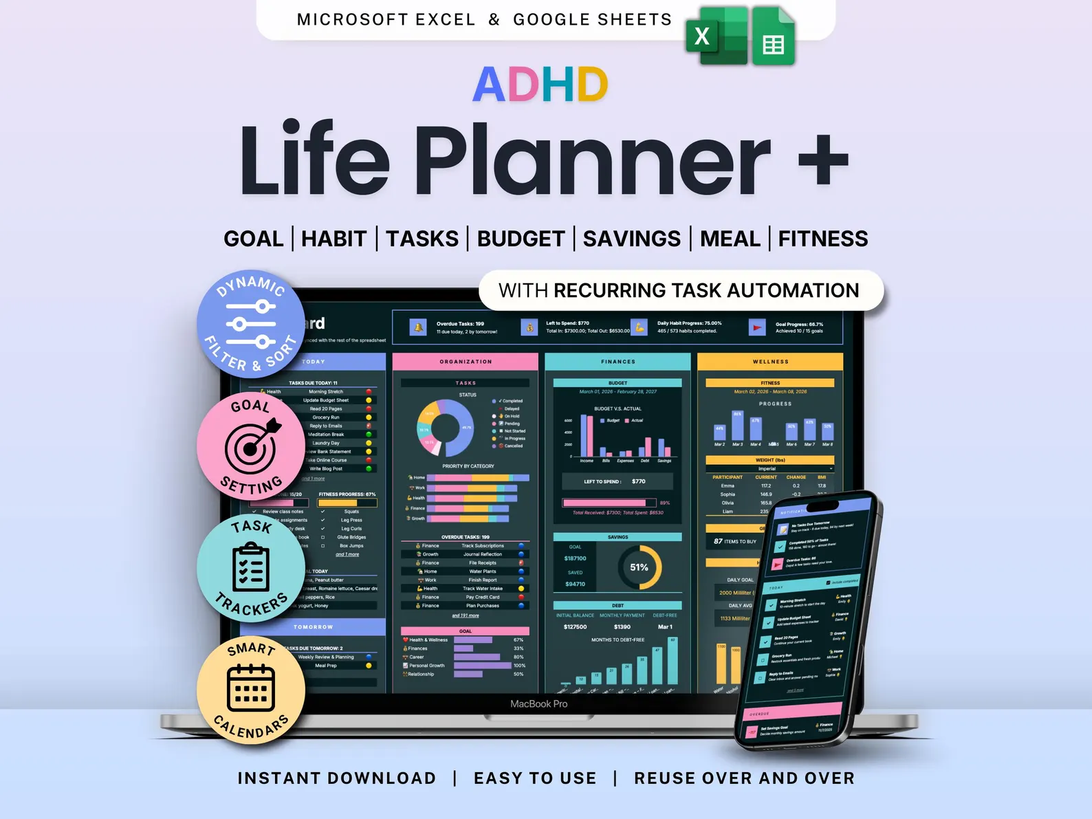 Life Organizer — Dark