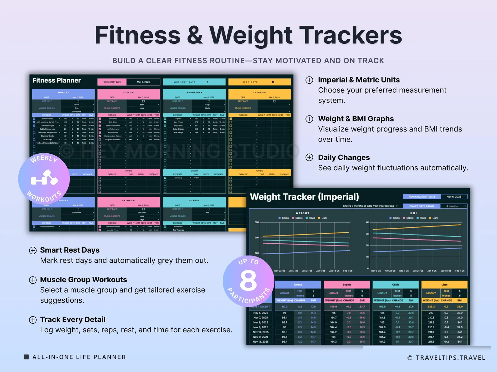 Health tracker — dark