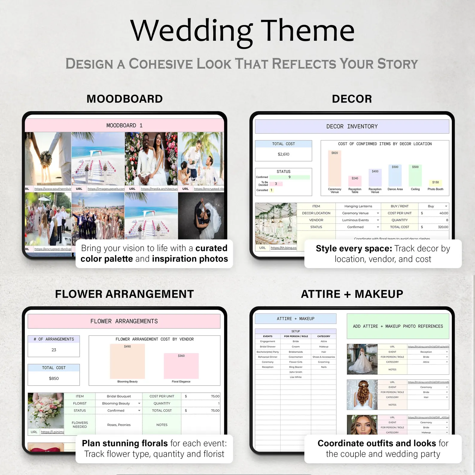 Wedding Theme — moodboard & decor