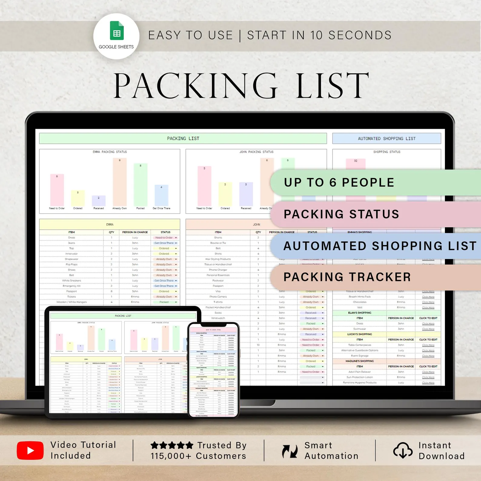 Packing List Tracker