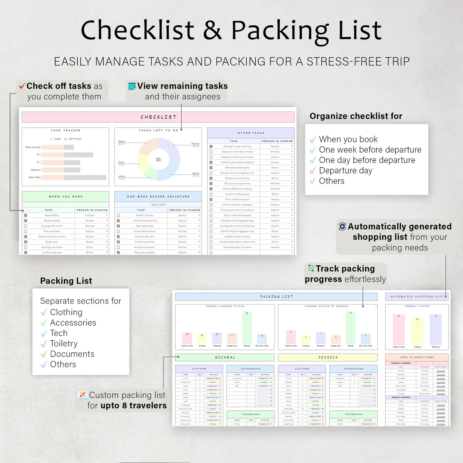 Checklist — reusable, clears in one move
